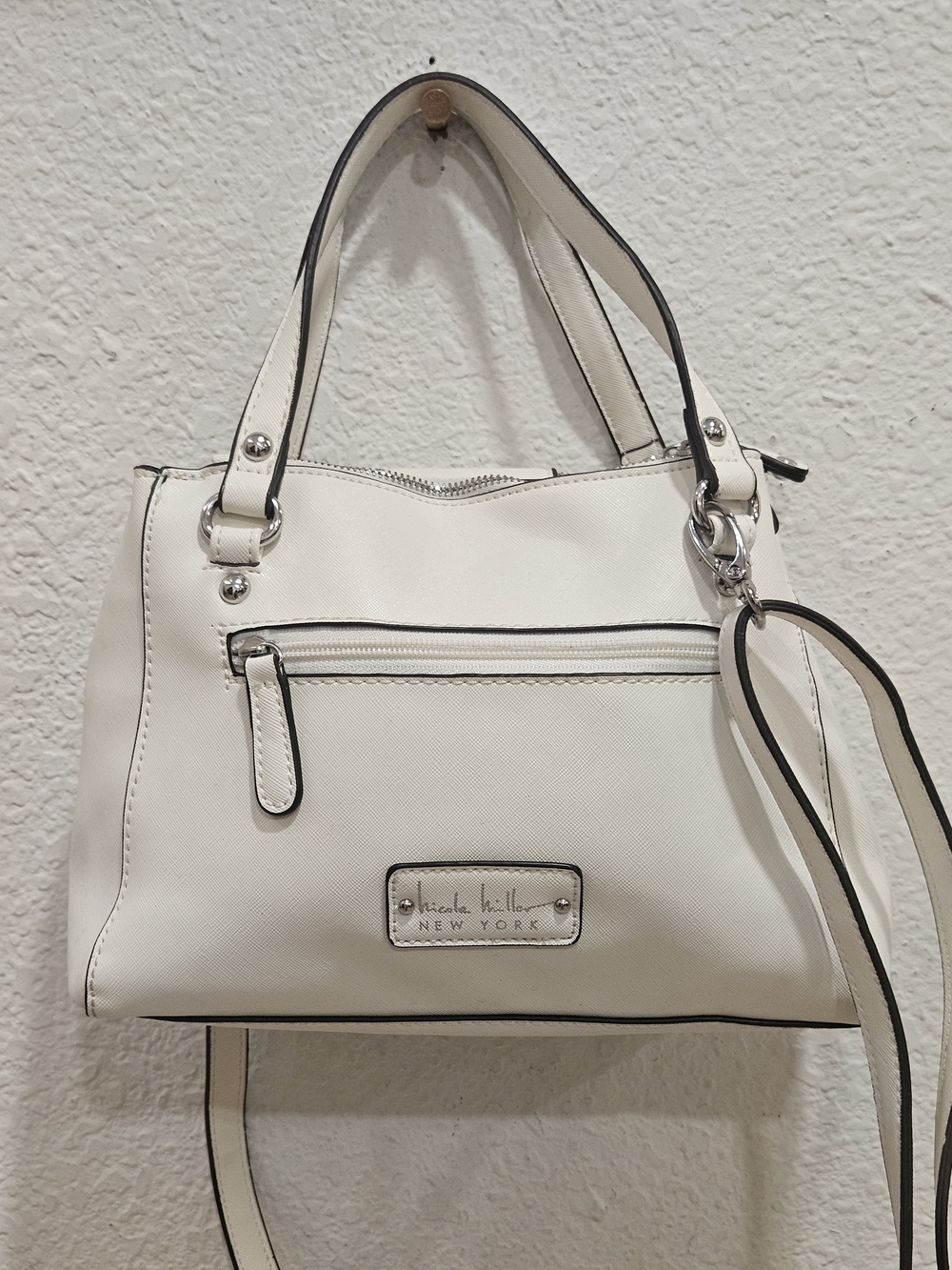 Nicole Miller NY Cream Off-White Multi-Way Satchel Crossbody